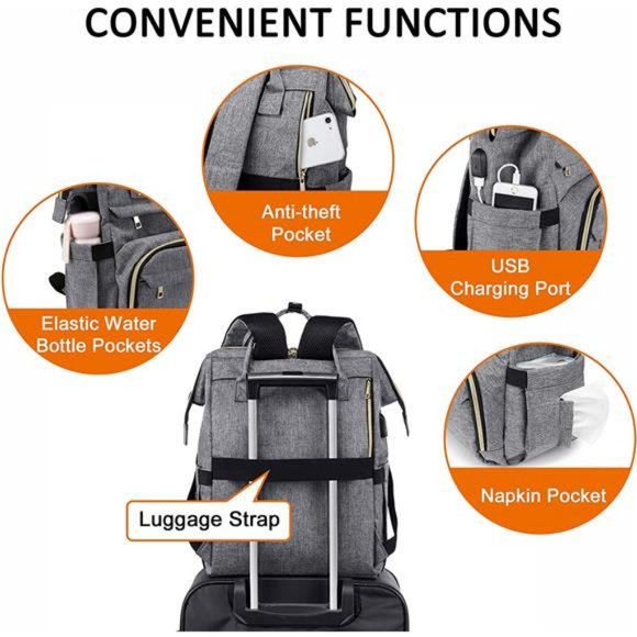 Laptop Backpack for Women Fashion Travel Bags Business Computer Bag, Grey main image 5